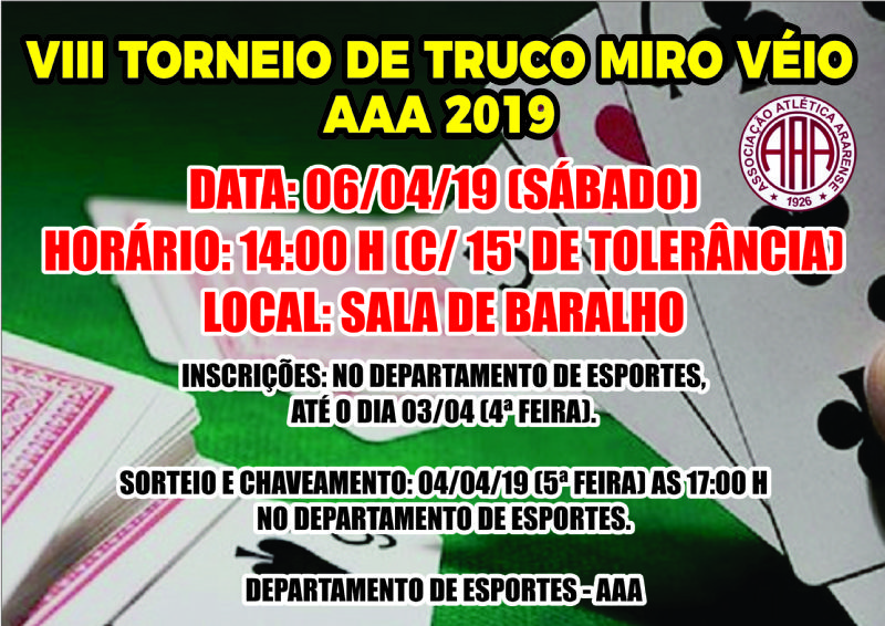 VIII TORNEIO DE TRUCO MIRO VÉIO A.A.A. 2019