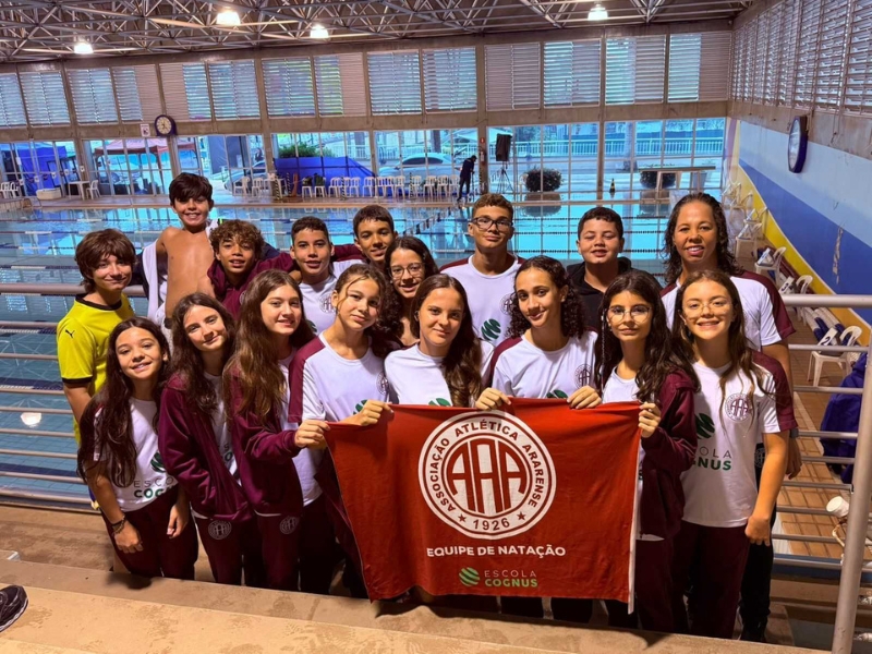 Equipe de Natação da A.A. Ararense/Escola Cognus participou do Torneio Regional de Petiz a Infantil